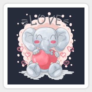 elephant love cartoon Sticker